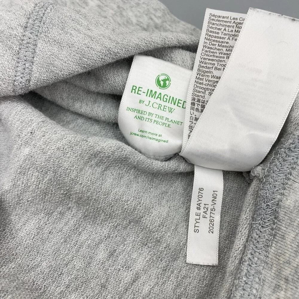 J. Crew Magic Rinse Pullover Hoodie Sweatshirt Oversized Gray Womens XL - Picture 5 of 8